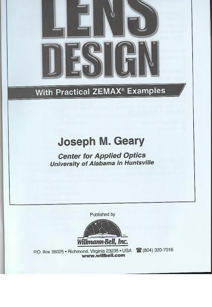<<Introduction to Lens Design with practical ZEMAX example>>