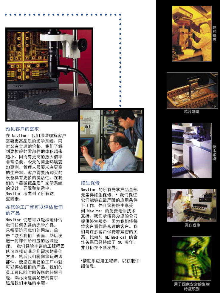 Navitar镜头和光学系统
