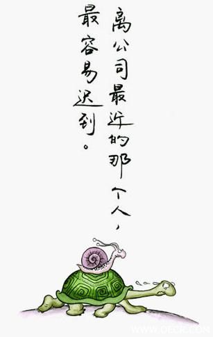 离公司最近的那个人，最容易迟到。