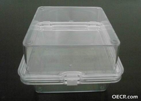 弹性膜盒CPK-M-12550,透明盒子，蓝色卡扣，外尺寸为：150*150*100mm，内尺寸为125*125*95mm。可包装尺寸小于 ...